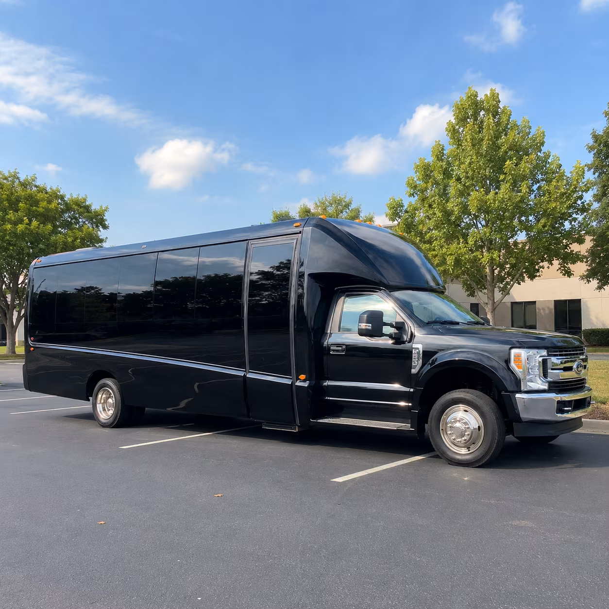 bridal party minibuses for getting ready and pre ceremony runs in weston