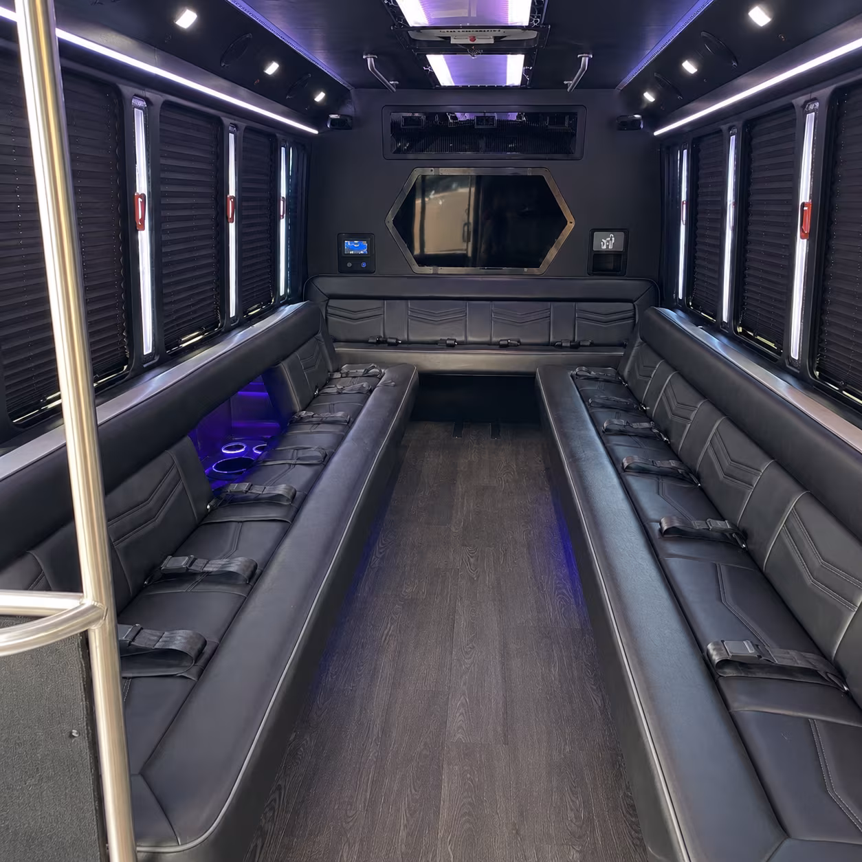 weston 18 passenger party bus interior