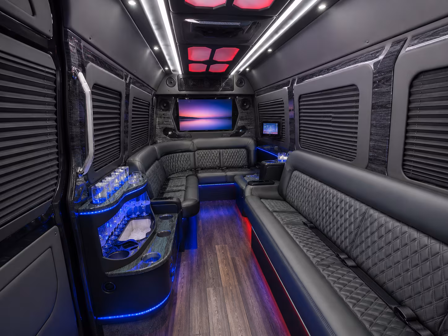 weston 20 passenger party bus interior