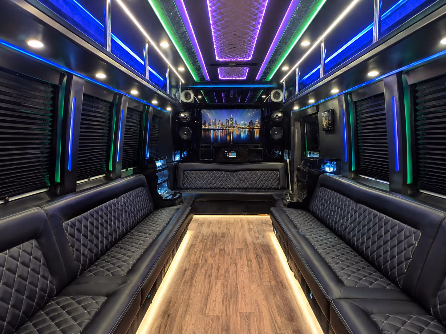 weston 25 passenger party bus interior