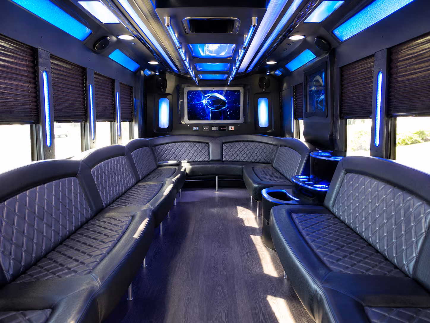 weston 28 passenger party bus inside