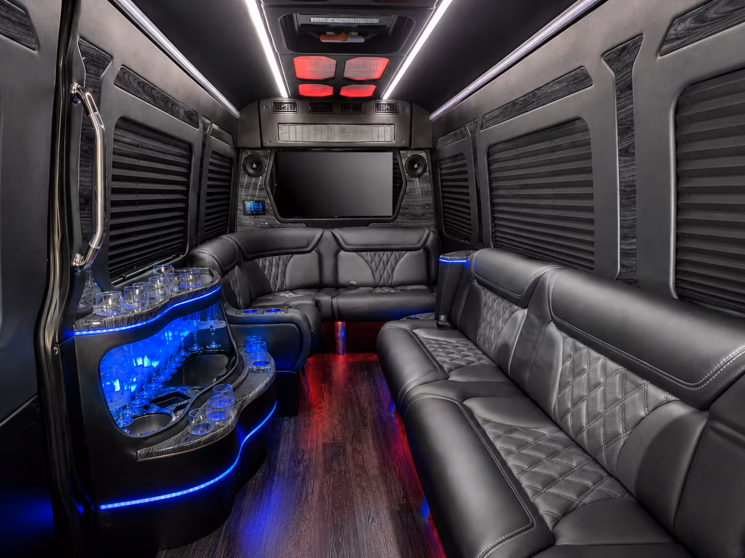weston 30 passenger party bus inside