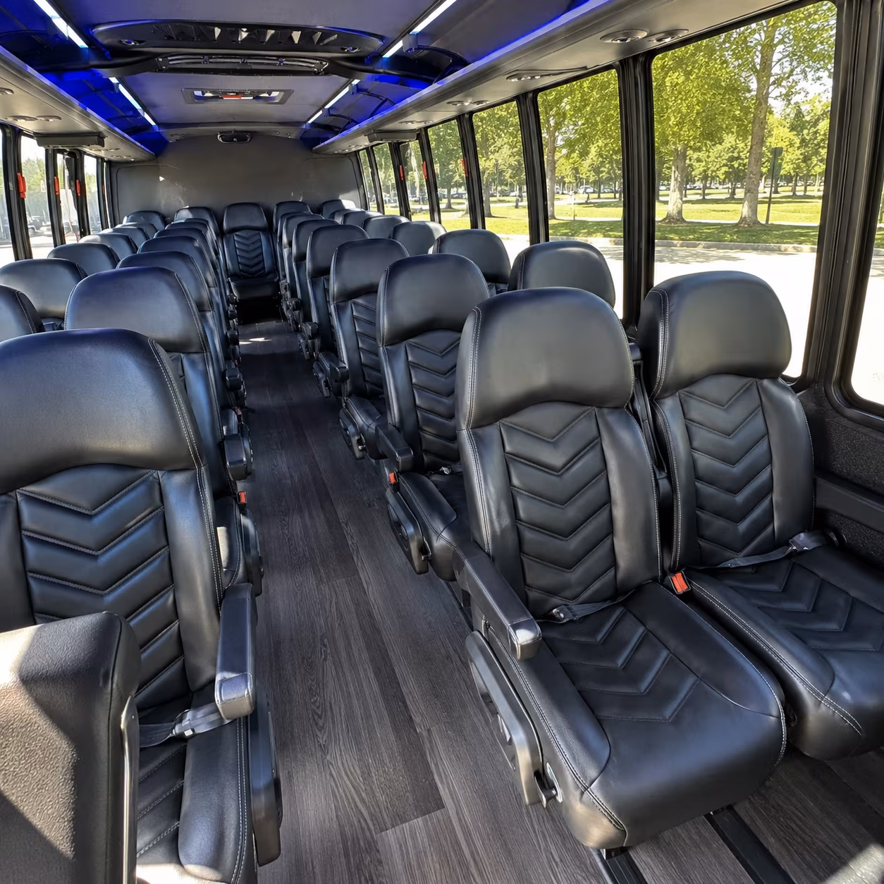 weston 35 passenger minibus inside