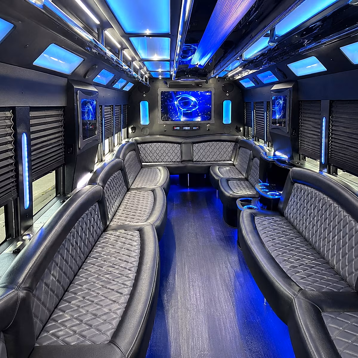 weston 50 passenger party bus interior